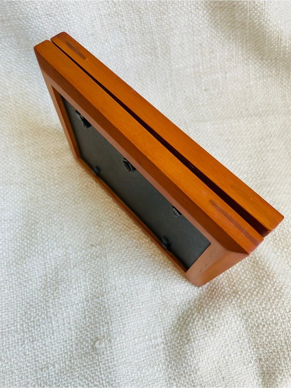 Vintage Double Hinged Wood Picture Frame Warm Brown Fits 4x6